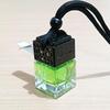 Clear Square Cap Car Perfume Bottle - Glass Pendant