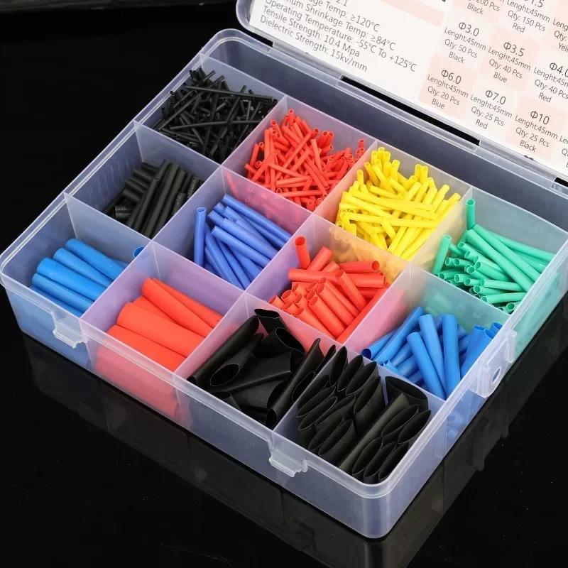 800pcs Heat-shrink Tubing High Temperature Resistance Tube Shrink Wrapping Kit Wire Cable Insulation Protecter Sleevers Wrap