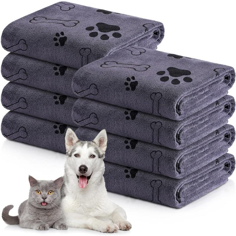 

1Pcs Dog Towel Drying Cat Pet Towel Puppy Microfiber Quick-drying Dog Claw Bath Towel Absorbent Medium Dog Pet Bath Blanket 60x100cm серый