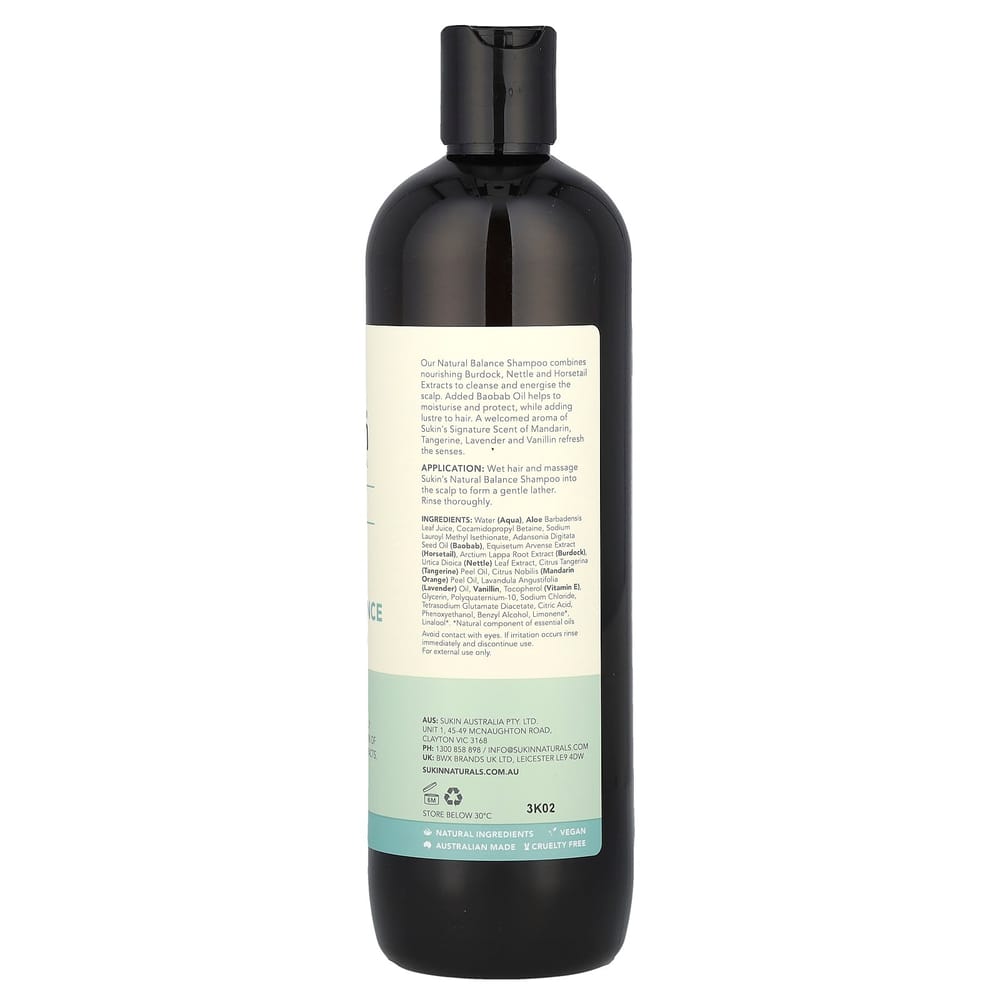 Sukin Natural Balance Shampoo for Normal Hair 500ml (16.9 Fl Oz)