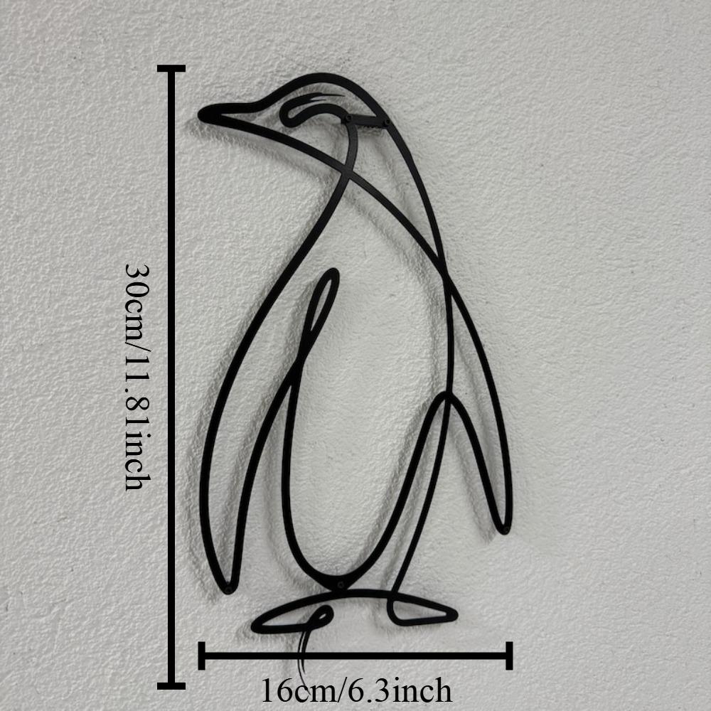 

Minimalist Metal Penguin Wall Art Nordic Line Art Sculpture Modern Animal Decor Unique Metal Wall Decor for Bathroom Living Room 12in чёрный