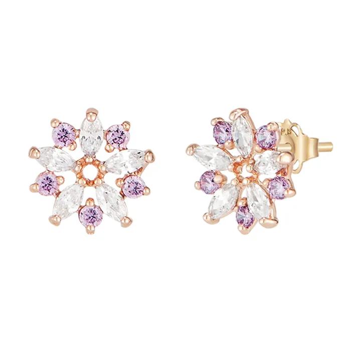 14K Flower Violet Earrings PTGE0082