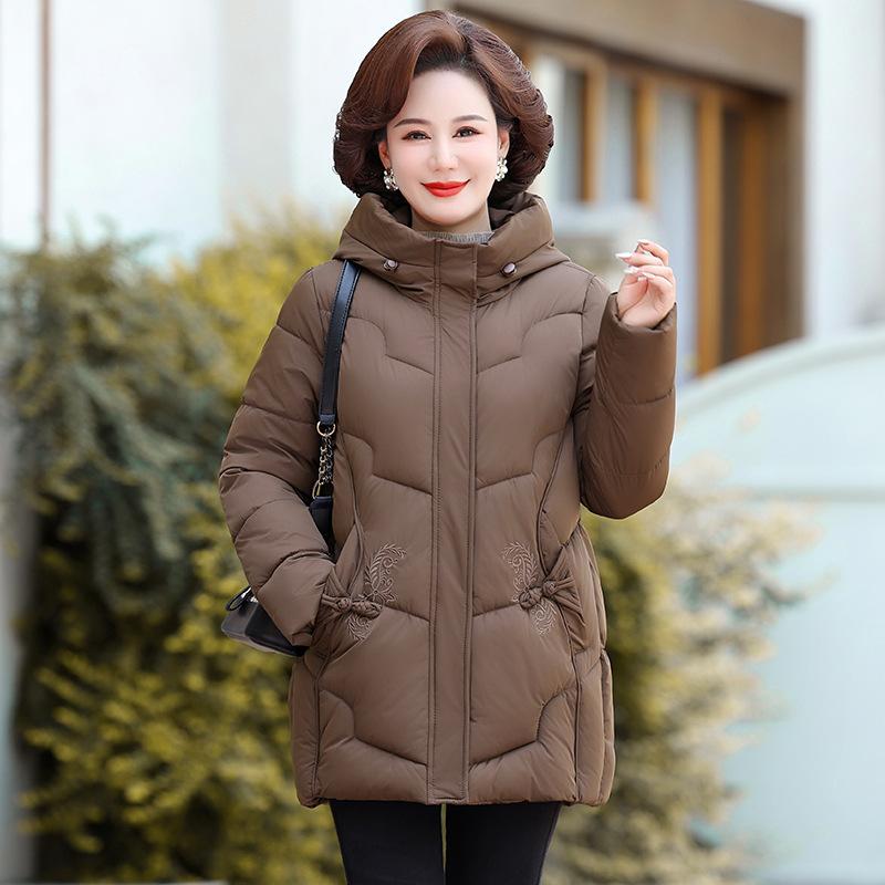 High-end mother down jacket women's medium and long models, new models for middle-aged and elderly, thickened warm and cold-proof winter jacket