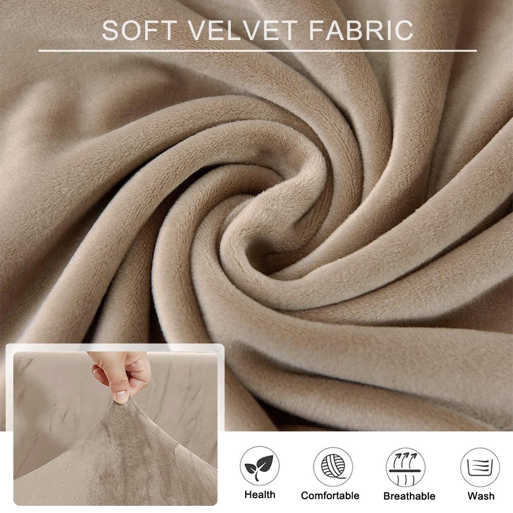 1/4pcs Velvet Chair Covers Dining Room Elastic Soft Seat Cover Solid Color Dustproof Furniture Protector Restaurant Banquet Home
