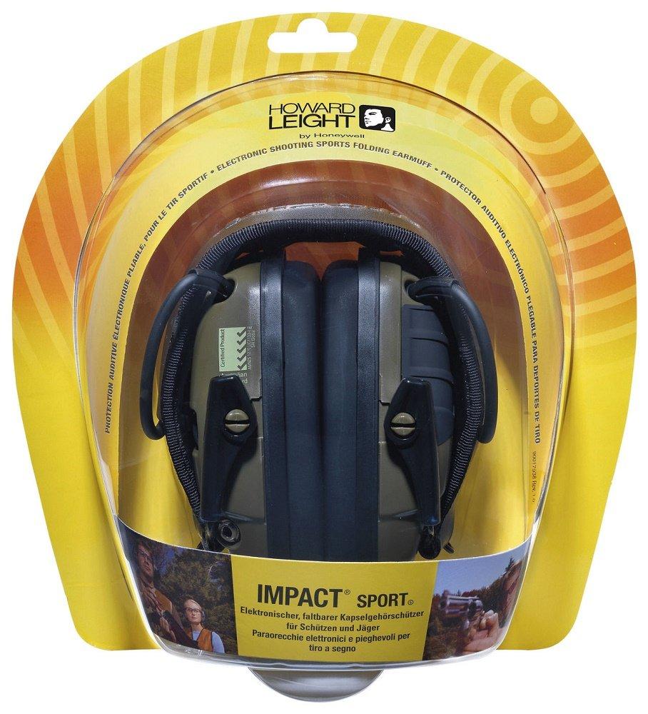 Howard Leight by Honeywell Impact Sport Electronic Green Earmuffs, R-01526, [Used]