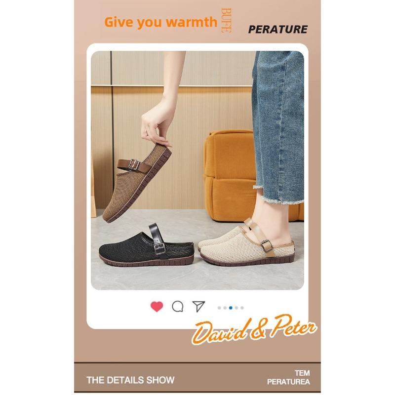 Fashion Women's New Multifunctional Retro Soft Soled Sandals Ins Women's Outdoor Slippers Casual Mesh Bread Head Half Drag Summer Daily