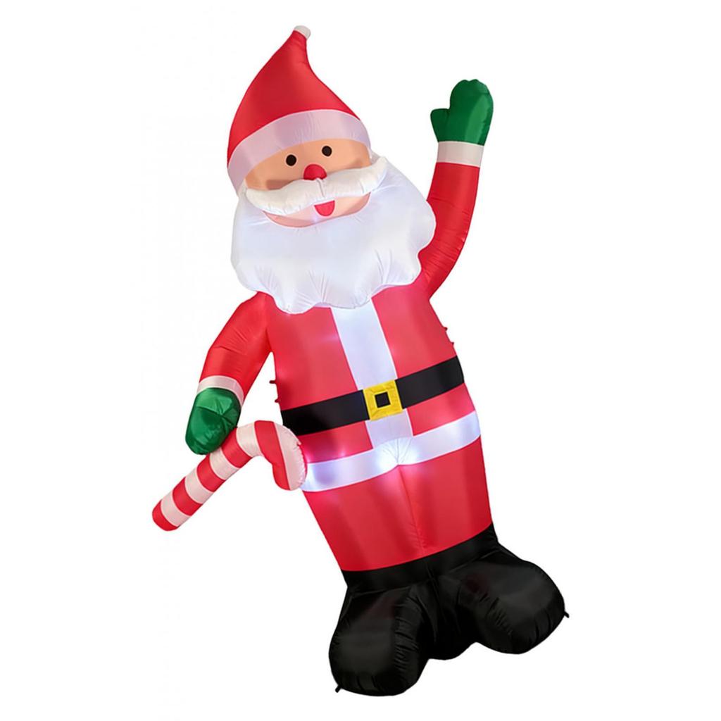 Large Blow Up Santa Claus Christmas Inflatable with LED Lights Windproof Decor for Outdoor Garden Yard Home