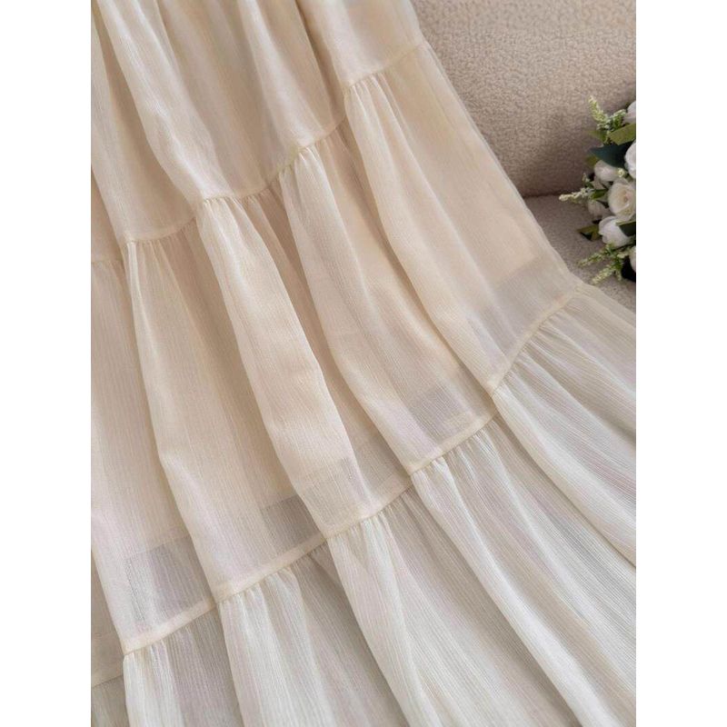 New White French Style Soft Puffy Skirt