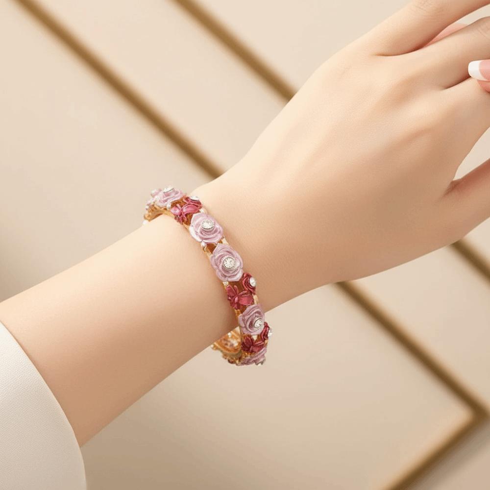 Traditional Hollow Out Flower Bracelet Vintage Women's Wrist Jewelry Versatile