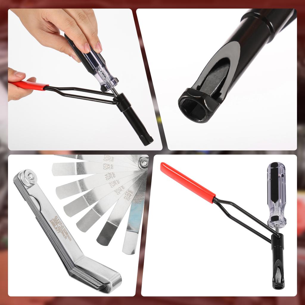 Ventilspiel-Einstellwerkzeugsatz Fest Einfach zu bedienen Geschlitzter Ventileinstellbolzen Praktisches Kontermutter-Einstellwerkzeug zur Reparatur