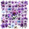 35pcs Purple Floral Stickers Nature Flower Graffiti Sticker Diy Skateboard Phone Case Laptop Waterproof Decals School Supplies