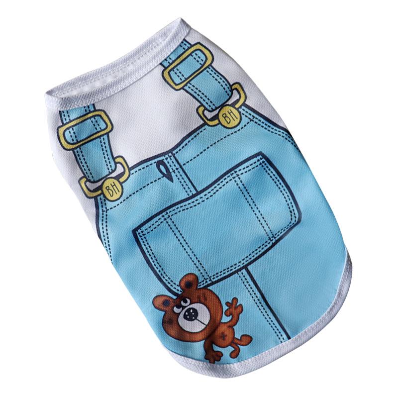 Cartoon Print Mesh Breathable Pet Vest for Dogs & Cats - Spring/Summer Collection