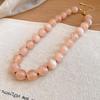 Elegant Summer Acrylic Beaded Necklace: Fashionable Round Clavicle Chain Jewelry