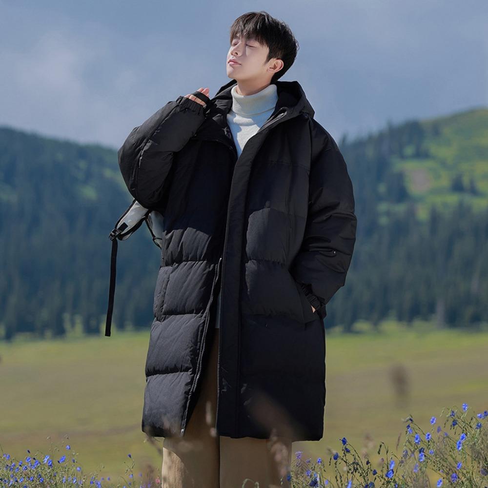 Long Knee-length Cotton-padded Jackets for Men and Women, Cold-resistant and Windproof Thick Sports Coats