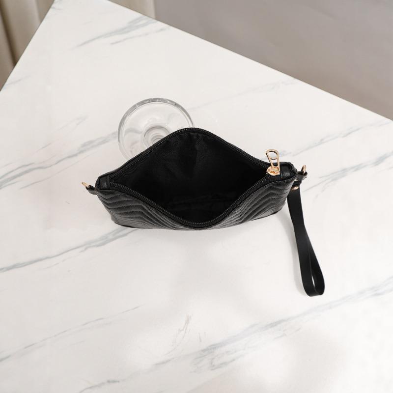 Simple wave solid color high-end quilting embroidery solid color shoulder strap commuter bag women's change bag new model