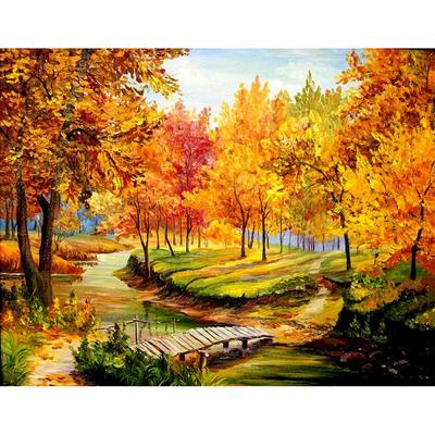 Pittura con Diamanti Paesaggio Trapano Rotondo Completo Ricamo con Diamanti Paesaggio Strass Punto Croce