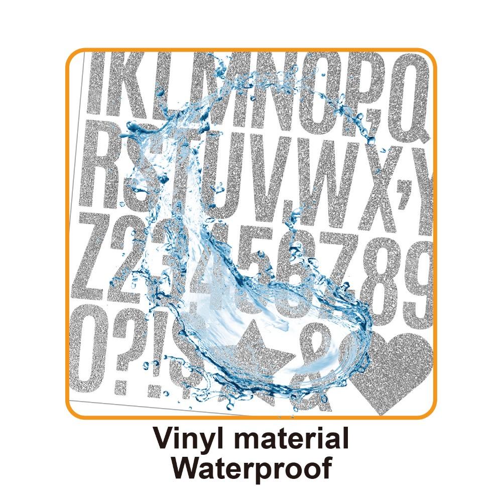 5 Sheets Sparkling Glitter Letter Stickers Shiny Silver Letter Number Sticker  DIY Crafts