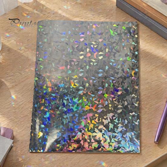 Holographic Vinyl for DIY Projects 2PCS Laminating Film, with Rainbow Shimmering Effect, Waterproof Festive Effect Sheets Scratch-Proof Precoated