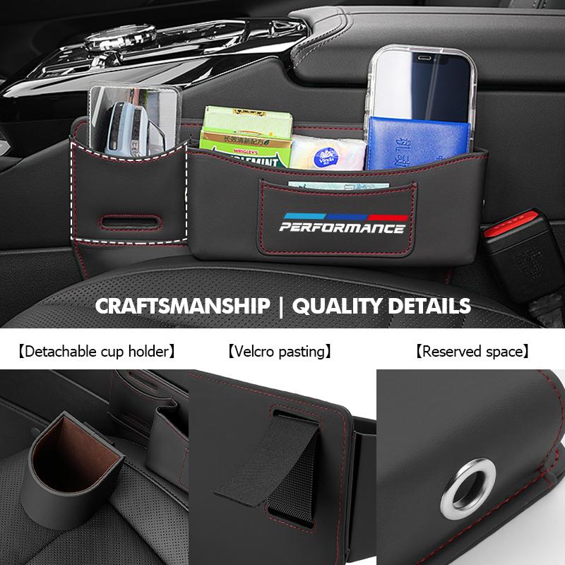 EYAG3 For BMW Car Seat Gap Storage Box Water Cup Holder Phone Holder Card Bag E91 E92 E60 F10 F30 E39 E36 E87 X1 X3 X5 E70 E46 E90