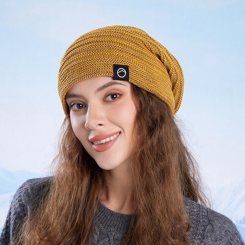 Winter velvet warm ear protection big head circumference versatile knitted hat women