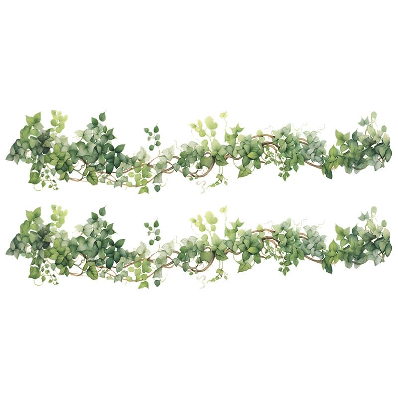 Green Leaves Rattan Wall Sticker Nordic Style Plant Wall Decal