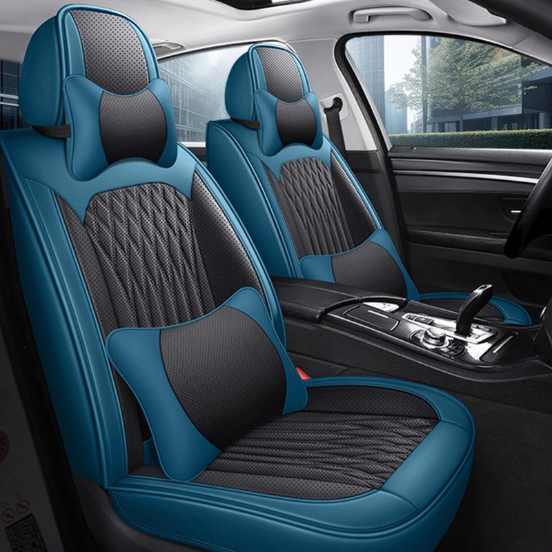 Universal Nappa Leather Car Seat Covers - Four-Season, Full-Coverage Cushion