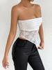 Spring/Summer 2026 Hot Selling Women's Asymmetrical Lace Spliced Bandeau Top