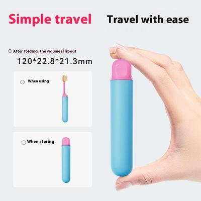 1/2 Pcs Escova de Dentes Escova de Dentes de Cerdas Macias Batom Cabo Removível Para Homens e Mulheres Tamanho Viagem Ferramenta de Cuidados Dentários