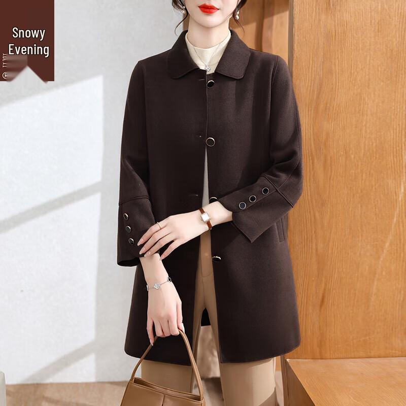 

Elegant Double-Sided Wool Coat for Middle-Aged Women 3XL