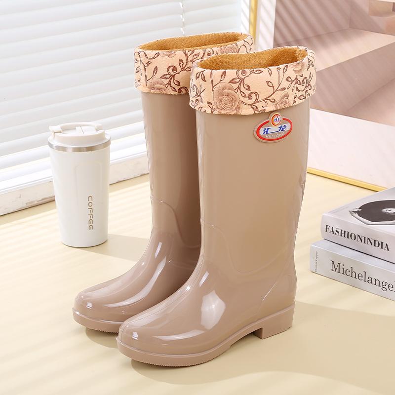 New high tube rain shoes thickened fashion women's wear waterproof shoes rain boots summer non-slip work wear-resistant water boots