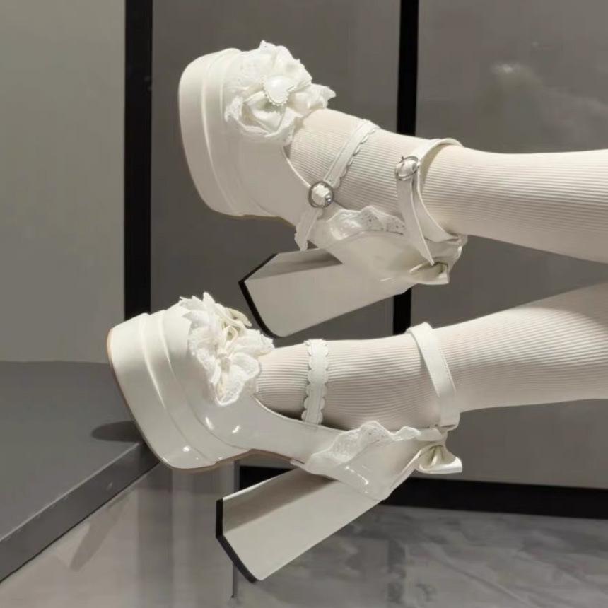 

Туфлі Mary Jane на масивному підборі з акцентом у вигляді банта в стилі Лоліти для жінок 35