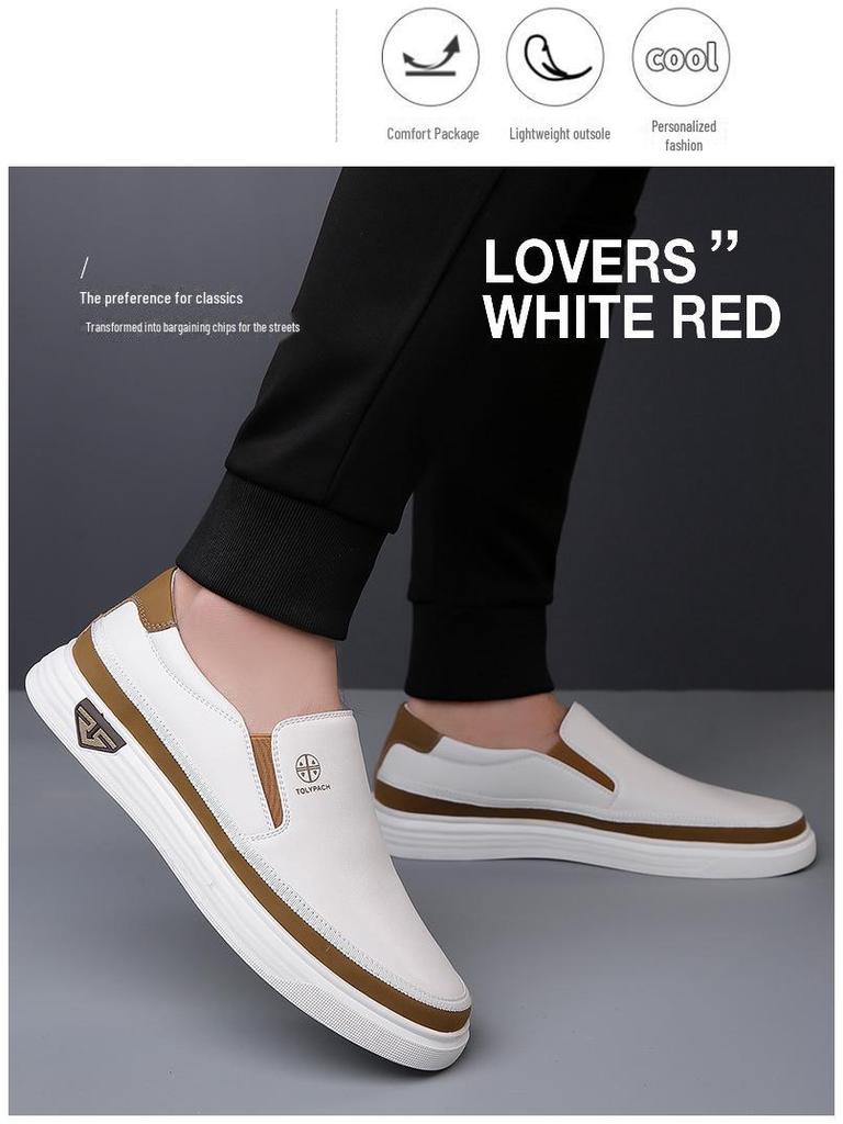 2024 Spring/Summer Men's Soft Leather Slip-On Casual Shoes