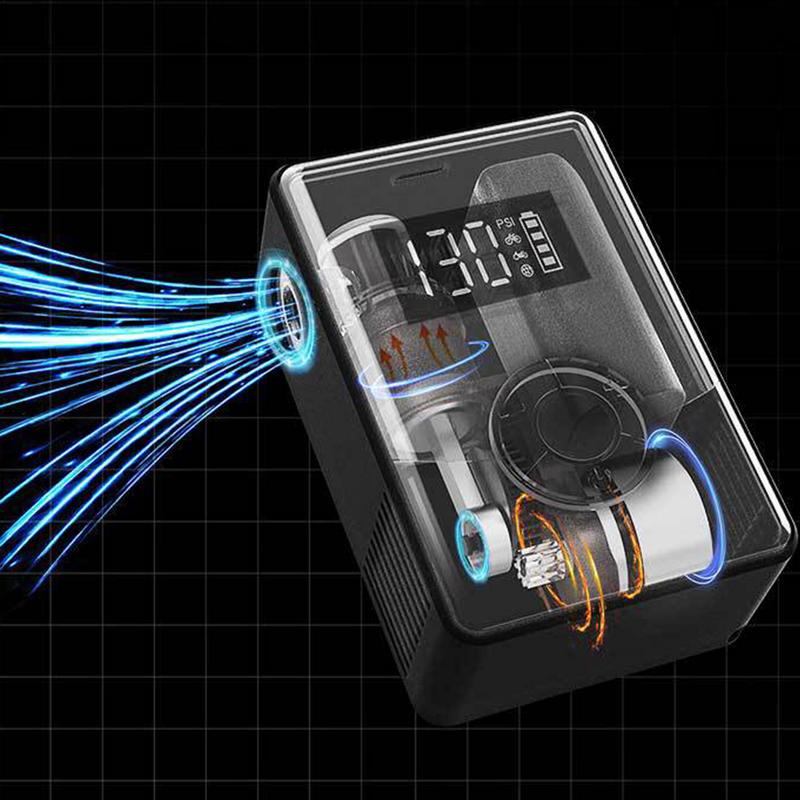 Portable Bike Tire Pump Air Pump for Tires Wireless Compact Inflator with Smart Protection for Scooter Motorcycle Bicycles Ball