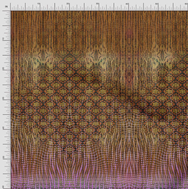 Soimoi Japan Crepe Satin Fabric Ethnic Panel Print Fabric by the Metre 42 Inch