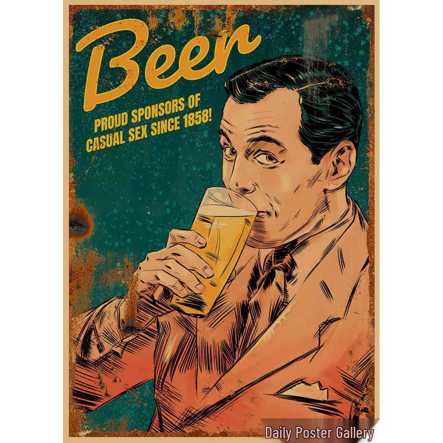 

Retro Bar & Restaurant KTV Beer Poster - Skewers Shop Barbecue Decorative Wall Art Mural 483 29.7X42cm(A3 size)