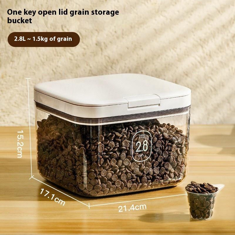 Cat Food Storage Bucket, Sealed Container, Moisture-Proof Vacuum, Pet Dog Food, Cat Food Storage Bucket, Box, Storage Container прозрачный