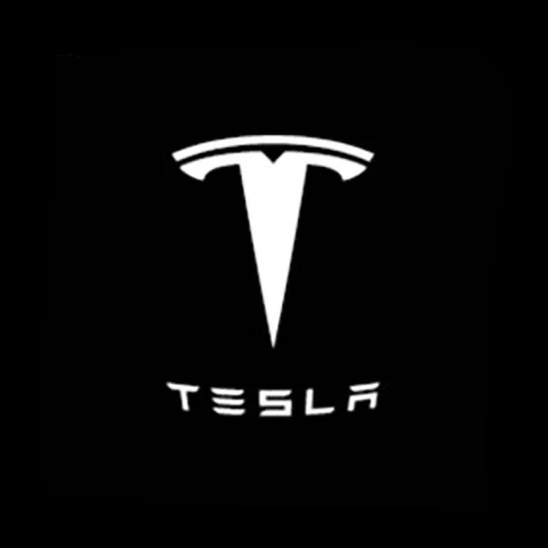Car Sticker Tesla 2/4PSC Tesla Welcome Light for Tesla Model Y 3 S X Car Door LED Projector puddle lights Ultra-Bright Welcome L
