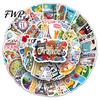 Franse Bezienswaardigheid Stickers voor Scrapbooking 50 Stuks Frankrijk Reisstickers, Vinyl Decals, Peel and Stick Duurzaam Krasbestendig PVC Decals Water