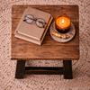 Wooden Chair Brown and Black Rustic Style Stool