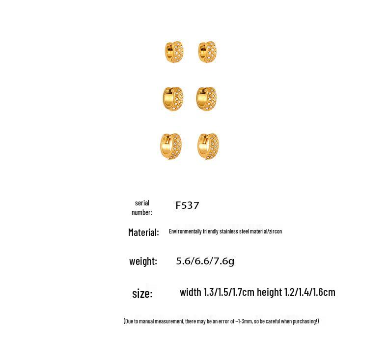 Ferris Wheel Diamond Circle Ear Cuffs: Elegant, Rhombus-Set Earrings