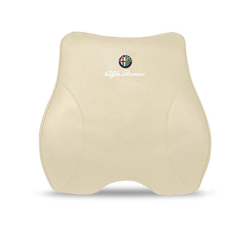 DCLLR1 Leather Car Headrest Lumbar Pillow Neck Gap Filler Pillow For Alfa Romeo Giulietta Mito 159 Giulia Stelvio 156 147 Tonale Brera