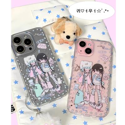 Japan Korea Niedliches Subkultur-Mädchen Handyhülle Für iPhone 16 15 14 13 12 11 Pro Max XR XS Max 78 Plus High-End INS Stil Y2k Hülle