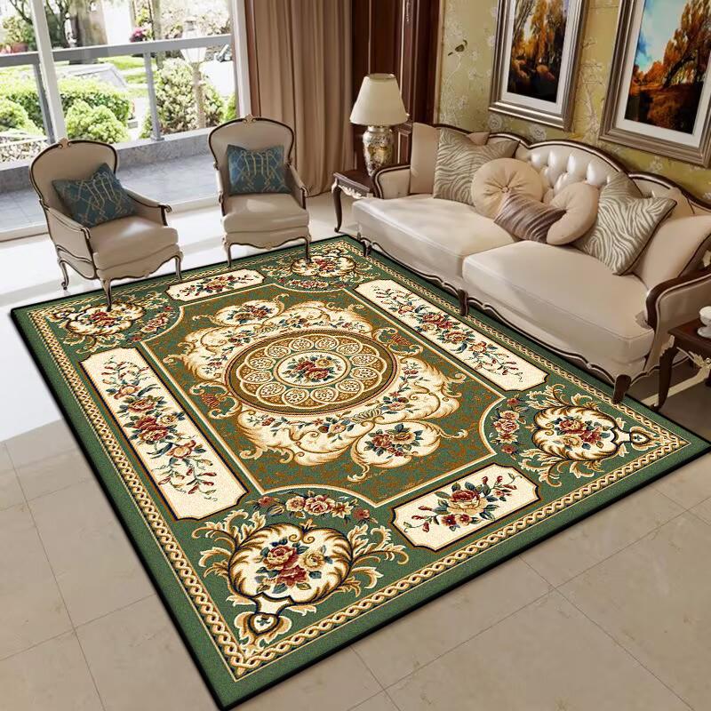 

Luxury Green Living Room Carpet European Style Decoration Large Area Sofa Non-slip Rugs Bedroom Lounge Fluffy Plush Floor Mat 60*90cm