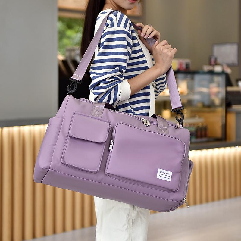 Borsa da Viaggio Unisex Grande Capacità Borsa Tote Sportiva da Palestra in Nylon per Donne Borsa Duffel Weekender per Pernottamento con Scomparto per Scarpe