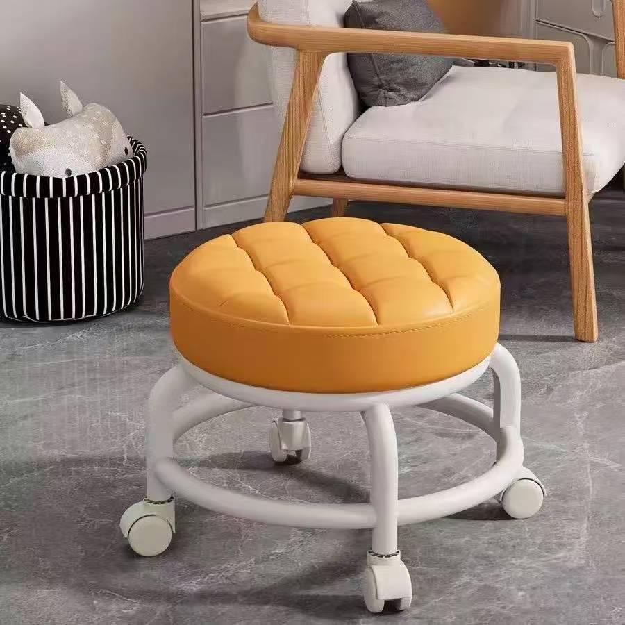 Plastic Swivel Caster Mobile Low Stool for Living Room or Nursery