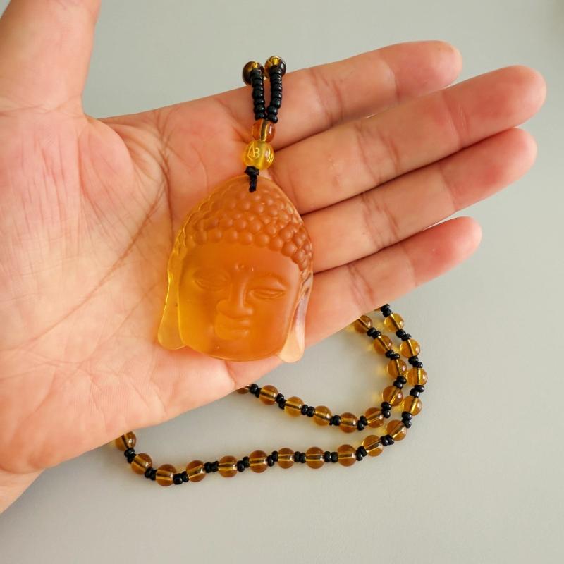 Classic Natural Chinese Buddha Pendant Jade Necklace Charm Jewelry Carved Blessing Lucky Amulet Gifts For Women Men