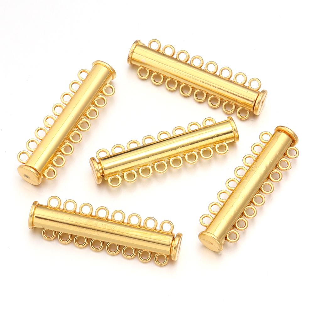 5Pcs 2/3/4/5/6/8 Holes Strong Magnetic Clasps Slide Tubes Lock Clasp Connectors DIY Bracelet Necklace Buckle Hook Jewelry Making