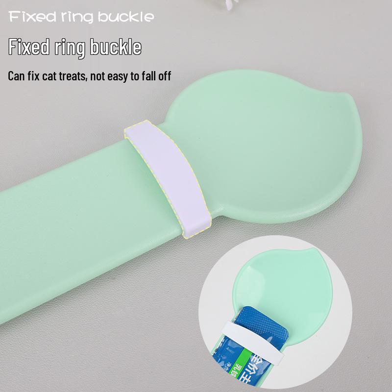 Cross-Border Macaron Cat Strip Feeder with Washable Plastic Squeeze Spoon