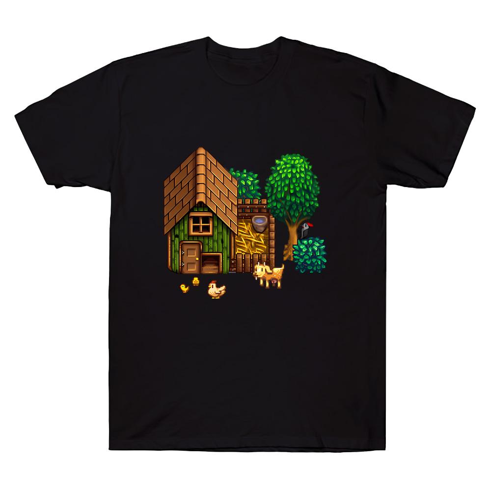 2026 SpringSummer Star Lush Grain Story Chicken Coop Fun Game Fashion Print Harajuku Pixel Blocks Mens and Womens TShirts S