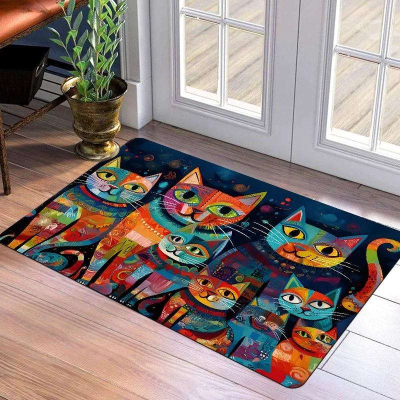 1PC WELCOME Charactor Door Mats Kitchen Rugs Non-Slip Pop arts design Bedroom Rugs Bath Mat Carpet for Home Sink Laundry Decor